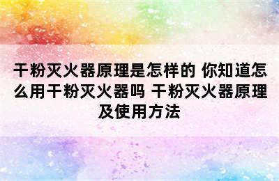 干粉灭火器原理是怎样的 你知道怎么用干粉灭火器吗 干粉灭火器原理及使用方法